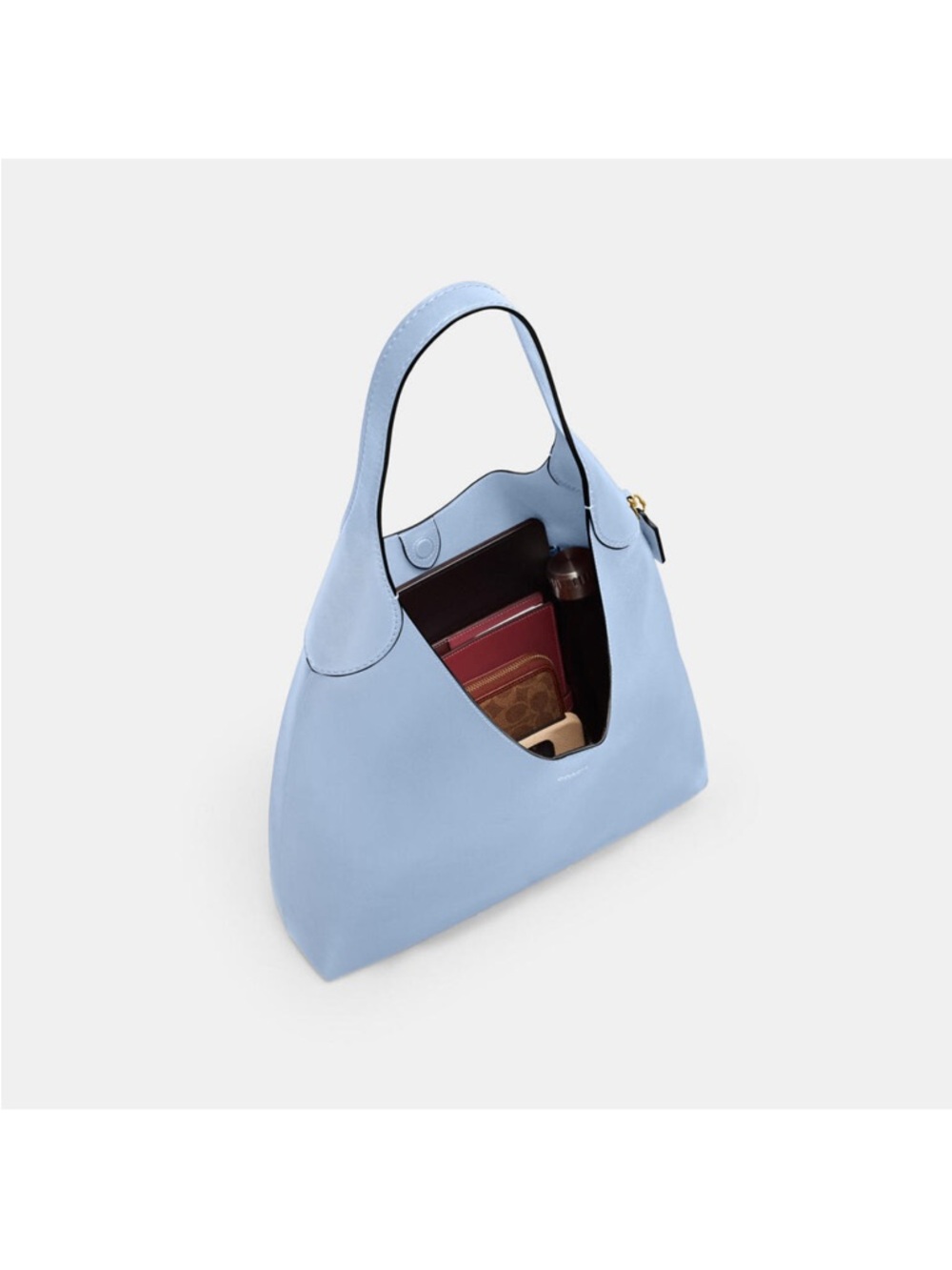 Coach Brooklyn 39 Light Blue Leather Shoulder Bag - Picture 5 of 11